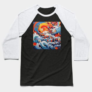 Radiant Fury: Sunlit Symphony of Turbulent Tides Baseball T-Shirt